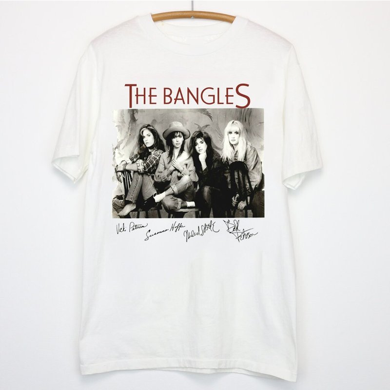 The Bangles Band Image T-shirt, The Bangles Team Members Signatures T-shirt — Mens T Shirts