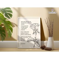 The Rose 2pac Rap Lyrics | Inspirational Print | Tupac Shakur Poem | Poetry Printable