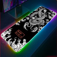 Oriental Japanese Dragon Gaming Desk Pad Rgb Gaming Mouse Pad, City Led Rgb Mouse Pads