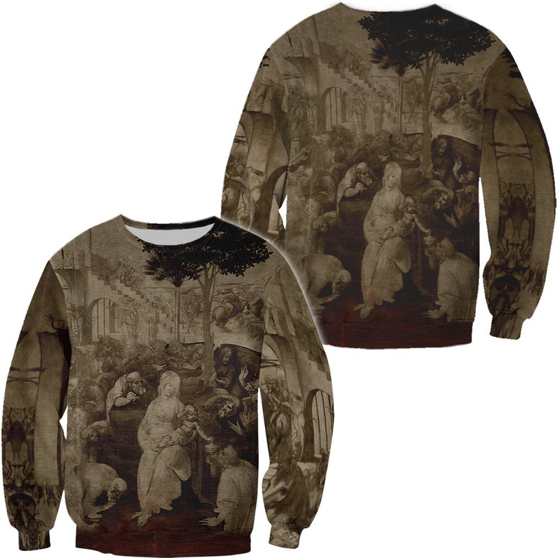 Leonardo Da Vinci's Adoration Of The Magi 3d Sweater — Chandails pour hommes