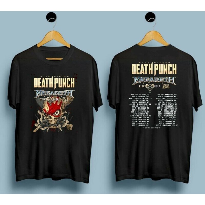 Megadeth Five Finger Death Punch Tour Tshirt — T-shirts pour hommes