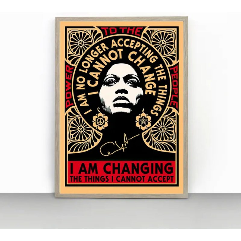 Angela Davis Poster, Angela Davis Quote Poster, I Am No Longer Accepting The Things — Affiches et impressions