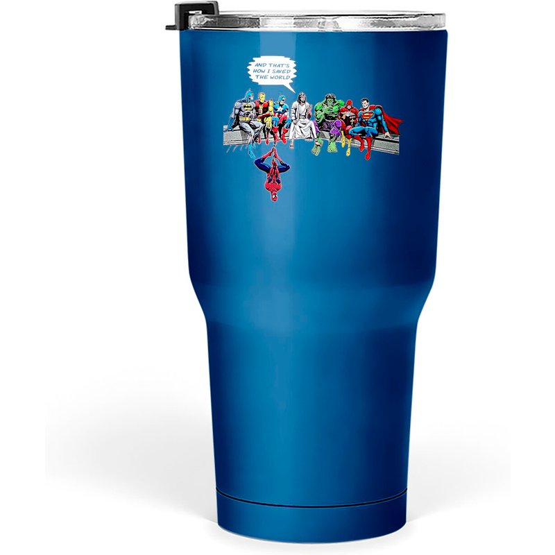 Jesus And Superheroes Thats How I Saved The World Funny Tumblers 30 Oz — Mugs & Tumblers