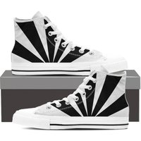 Mens Black White Striped Sneakers Nightmare Stripes Christmas Gift High Top Shoes — Chaussures décontractées pour hommes