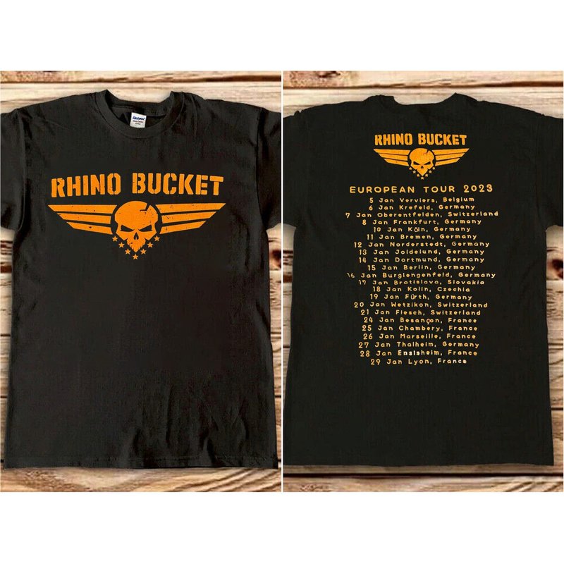Rhino Bucket European Tour 2023 T-shirt — T-shirts pour hommes