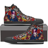 Women Dia De Los Muertos Shoes Halloween Sneakers — Chaussures décontractées pour hommes