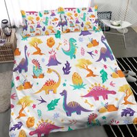 Colorful Cute Dinosaurs Bedding, Duvet Cover Set & Pillowcas