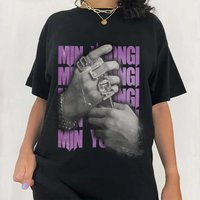 Vintage Bts Group Shirt Featuring Suga Design — Mens T Shirts