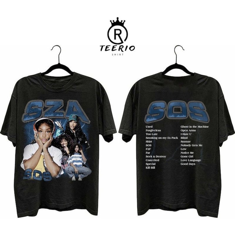 Sza Sos Shirt, Vintage Sza Shirt, Good Days Tee, Vintage Y2k Style Sos Graphic Tee — T-shirts pour hommes