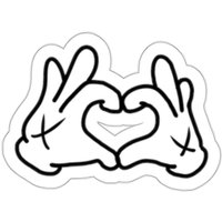 Kaw Sticker-cartoon Hands Heart-xx- Hypebeast Sticker