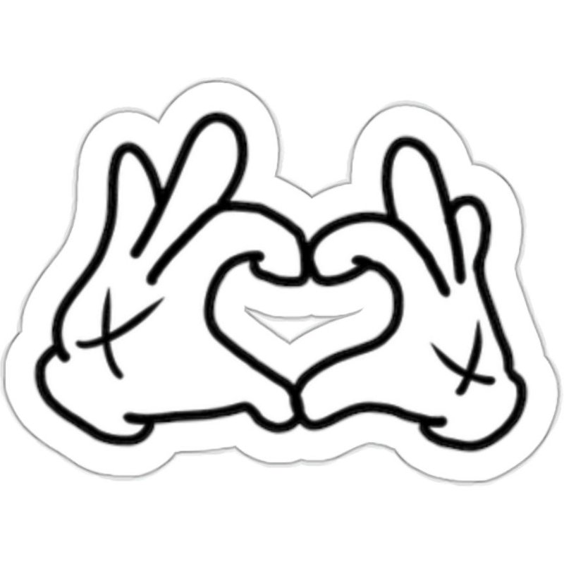 Kaw Sticker-cartoon Hands Heart-xx- Hypebeast Sticker — Stickers & Decals