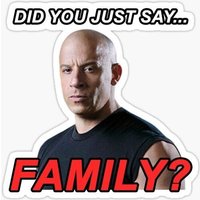 Fast And Furious Vin Diesel Family Sticker