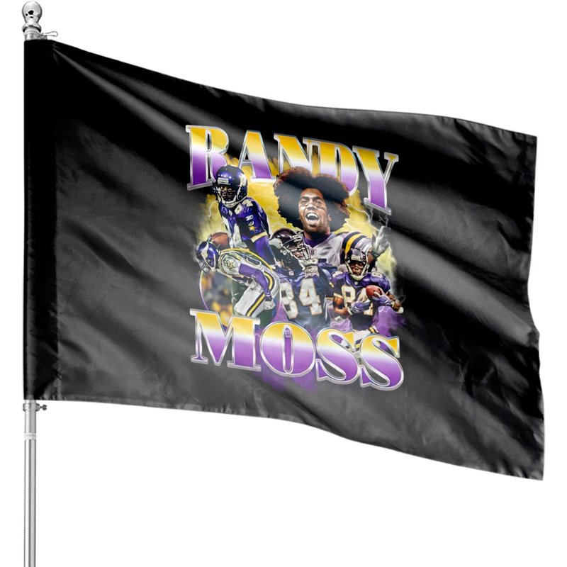 Randy Moss House Flags, Vintage Randy Moss 90s Style Rap House Flags — Decorative Flags