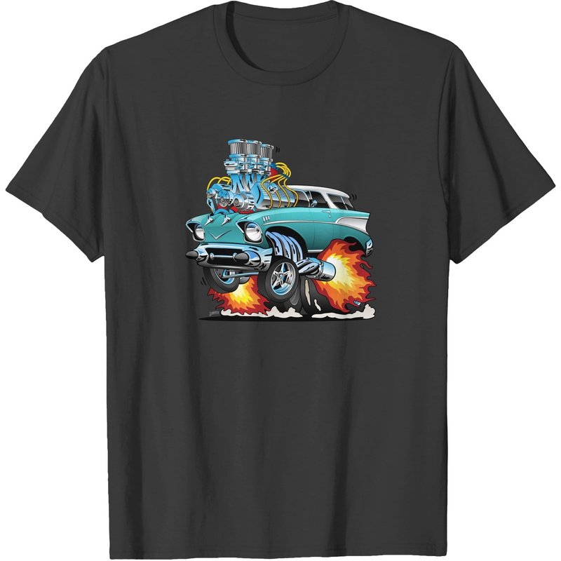 Classic Fifties Hot Rod Muscle Car Cartoon T-shirts — T-shirts pour hommes
