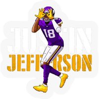 Vintage Justin Jefferson Stickers, Justin Jefferson Stickers, Adult Stickers, Youth Stickers