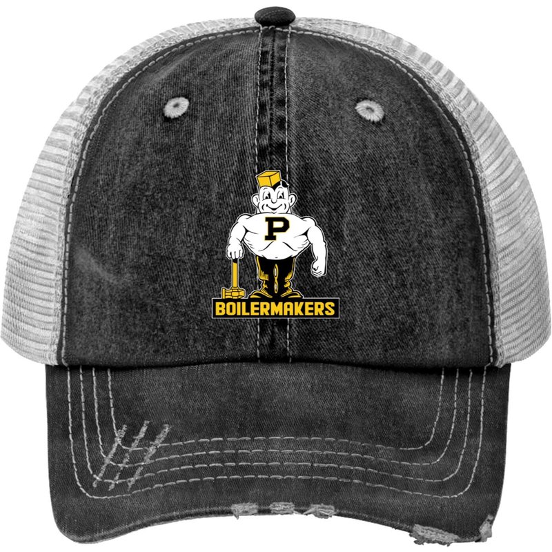 Vintage Boilermaker Mascot - Purdue - Print Trucker Hats — Casquette de baseball