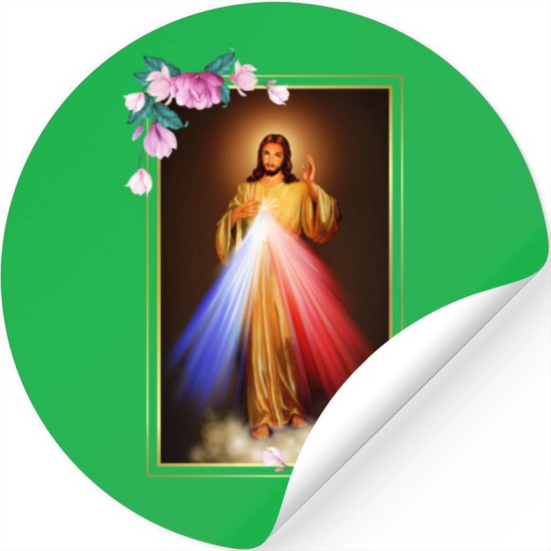 Divine Mercy Jesus Christ, Sacred Heart Of Jesus Stickers — Stickers & Decals