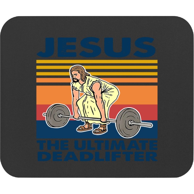 Jesus The Ultimate Deadlifter -mouse Pads Essential Mouse Pads — Tapis de souris et sous-mains
