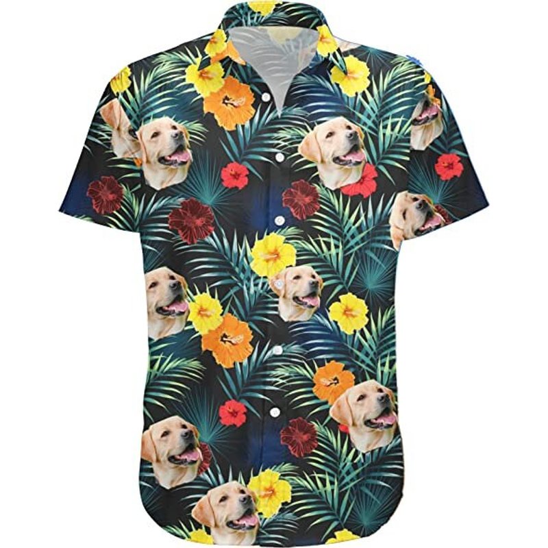 Custom Hawaiian Shirt With Faces — Chemises décontractées pour hommes
