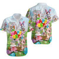 Funny Easter Bunny Hawaiian Shirt — Mens Casual Shirts