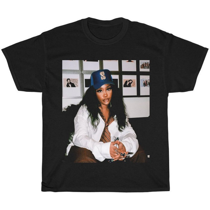 Sza Vintage Shirt, Sza Bootleg 90s Black T-shirt, Music Rnb Singer Rapper Shirt — T-shirts pour hommes