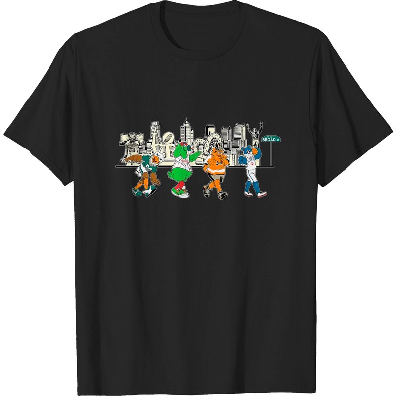 Philadelphia Mascots Philly Skyline Graphic T-shirts — T-shirts pour hommes