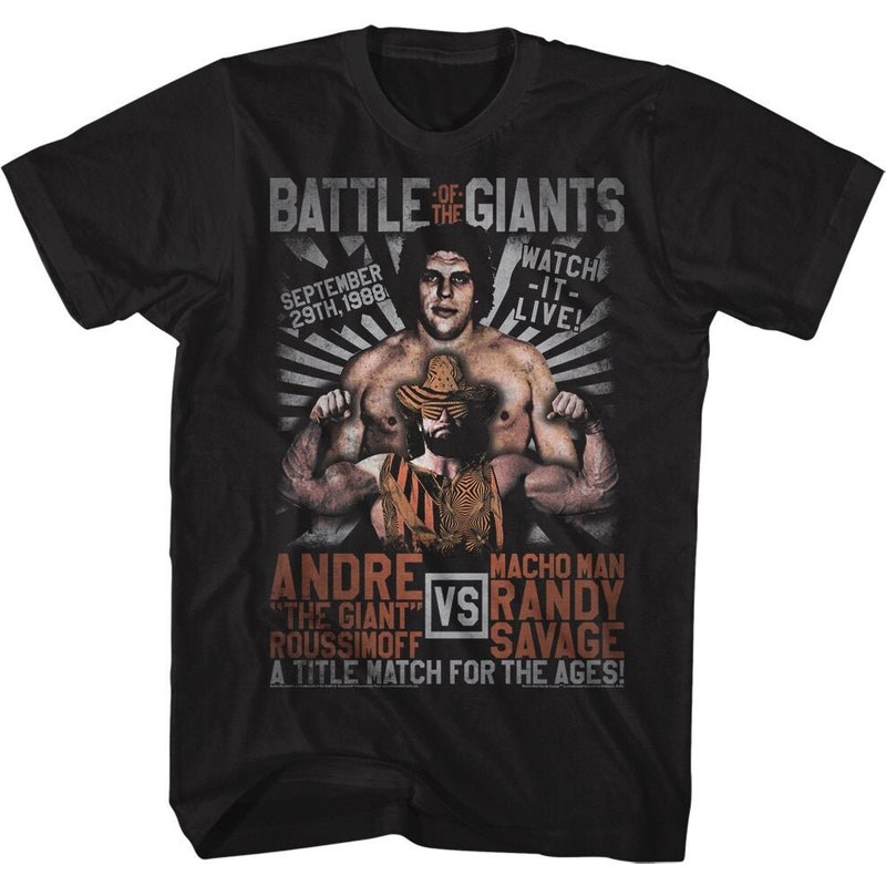 Andre The Giant Macho Man Randy Savage Battle Of The Giants Shirt — T-shirts pour hommes