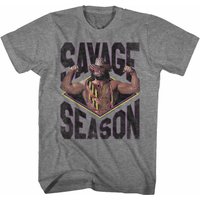 Macho Man Savage Season Graphite Heather Adult T-shirt — Mens T Shirts