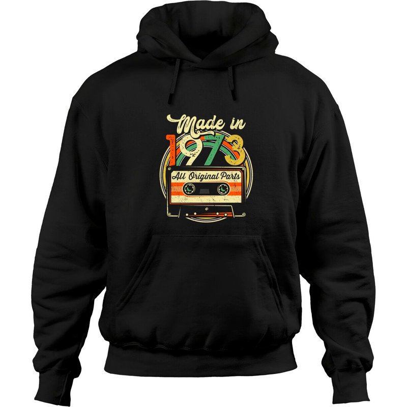 Made In 1973 48th Birthday Gifts Cassette Tape Vintage Hoodies — Sweats à capuche pour hommes