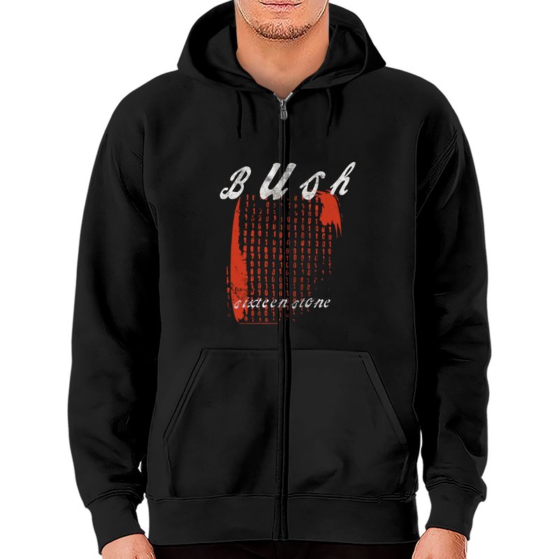Bush Sixteen Stone Album Alternative Rock Music Zip Hoodies — Sweats à capuche pour hommes