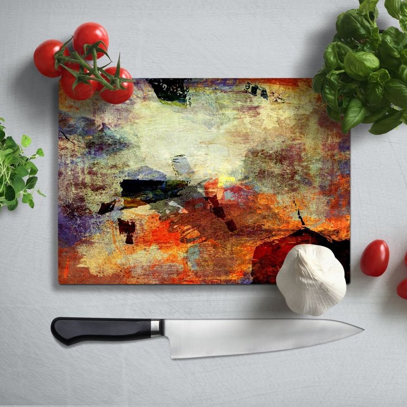 Abstract Glass Cutting Board, Glass Chopping Board, Kitchen Decor — Gadgets de cuisine