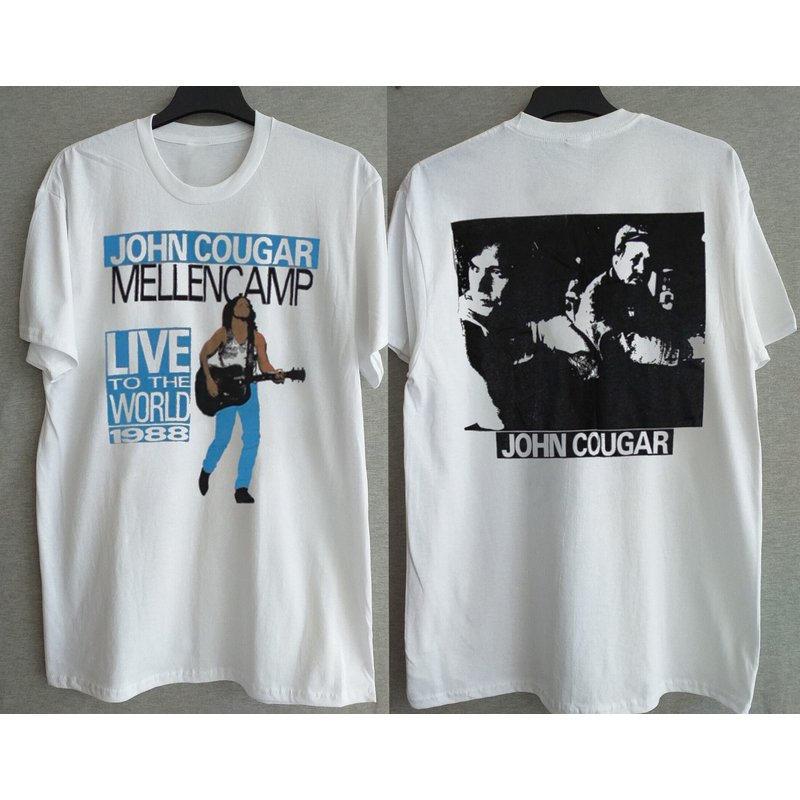 John Cougar Mellencamp Live To The World 1988 T-shirt