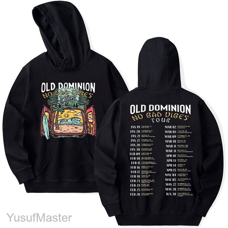 Old Dominion Band No Bad Vibes Tour 2023 Hoodie — Sweats à capuche pour hommes