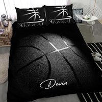 Black Basketball Personalized Custom Name Bedding Sets — Duvet Covers