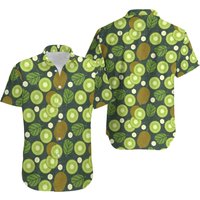 Tropical Kiwi Hawaiian Shirt, Fruit All Over Print Aloha Beach Shirt, Men_s Hawaiian Shirt — Mens Casual Shirts