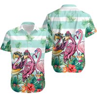 Flamingo Shirt, Flamingo Aloha Hawaiian Shirt, Summer Shirt — Mens Casual Shirts