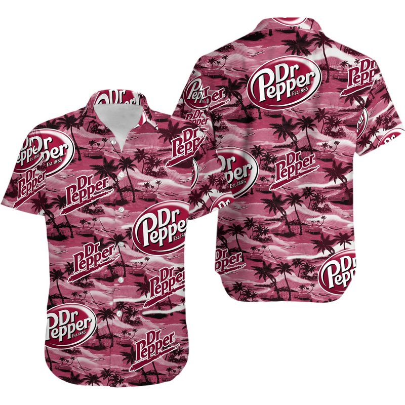 Dr.pepper Hawaiian Sea Island Pattern Hawaiian Shirt — Chemises décontractées pour hommes
