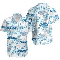 Keystone Light Hawaiian Flowers Pattern Shirt, Hawaiian Beer Lover Shirt — Chemises décontractées pour hommes