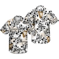 Guinness Hawaiian Flowers Pattern Shirt — Chemises décontractées pour hommes
