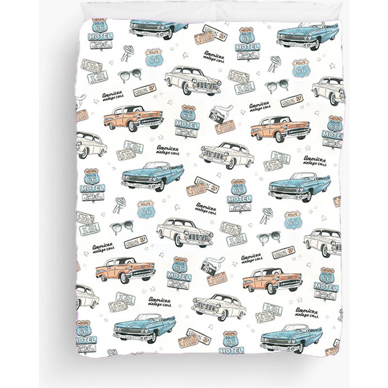 American Vintage Car Kids And Baby Duvet Cover — Duvet Covers