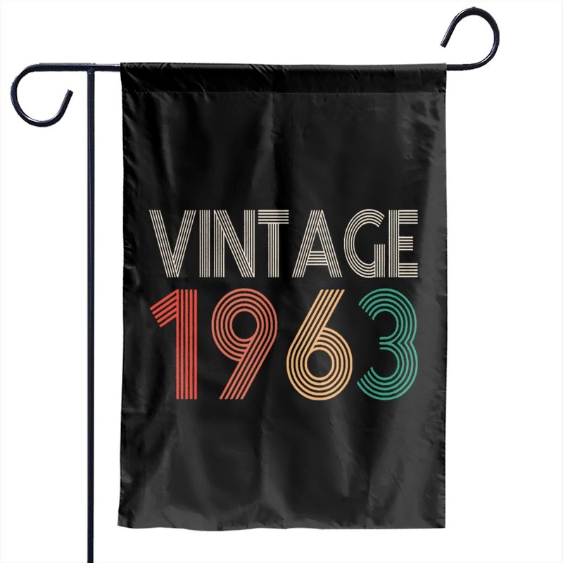 60th Birthday Garden Flags, Vintage 1963 Garden Flags, 60th Birthday Gift For Men — Decorative Flags