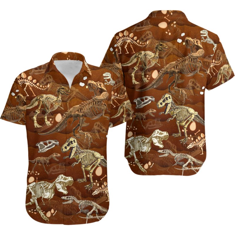 Dinosaur Skull Vintage Dinosaur Shirt — Chemises décontractées pour hommes