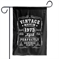 Vintage Made In 1973 50th Birthday Decorations Garden Flags