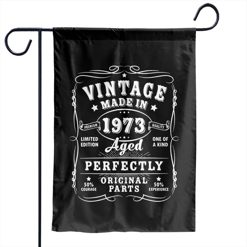 Vintage Made In 1973 50th Birthday Decorations Garden Flags — Decorative Flags