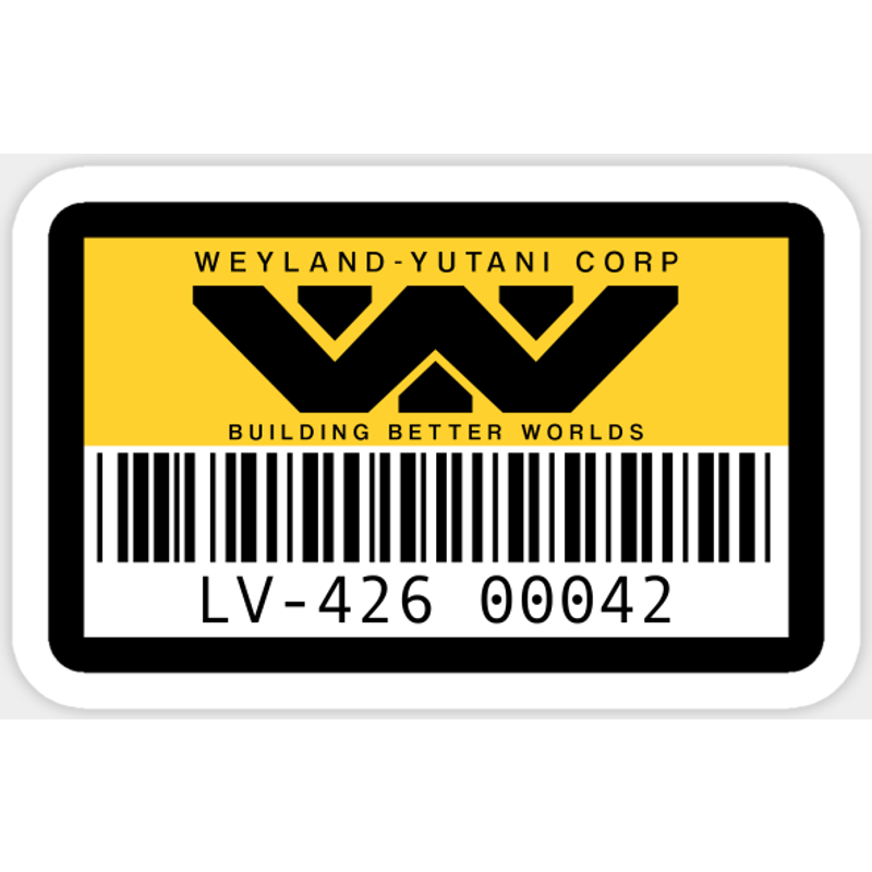 Weyland Yutani Asset Tag - Alien - Sticker — Stickers & Decals