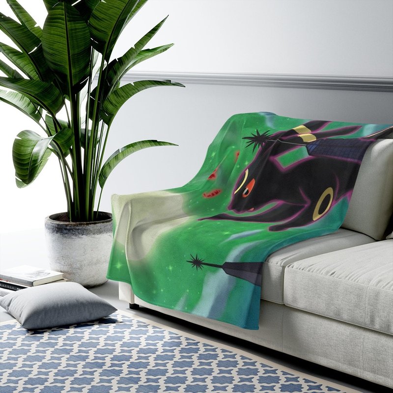 Umbreon Blanket! Perfect For A Gift, Present, Holiday, Birthday! Japanese Anime — Baby Blankets