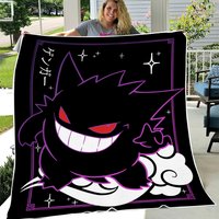 Gengar Blanket! Perfect For A Gift, Present, Holiday, Birthday! Japanese Anime