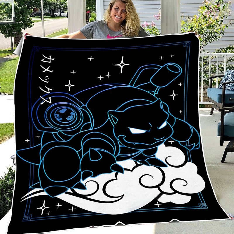 Blastoise Blanket! Perfect For A Gift, Present, Holiday, Birthday! Japanese Anime — Jetés de canapé