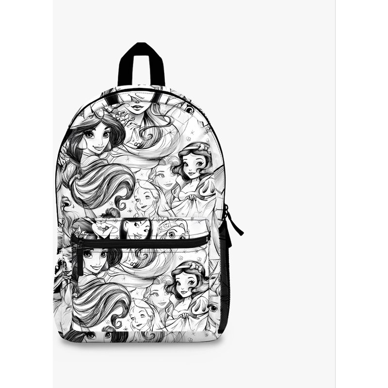 Classic Princess | Black White Sketch Charcoal Artistic Feminine — Sacs à dos décontractés