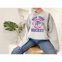 New York Ranger Sweatshirt, Vintage New York Ranger, Hockey Fan Sweatshirt